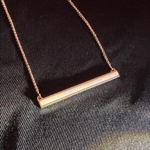 Kendra Scott Opalescent Silver Bar Necklace.